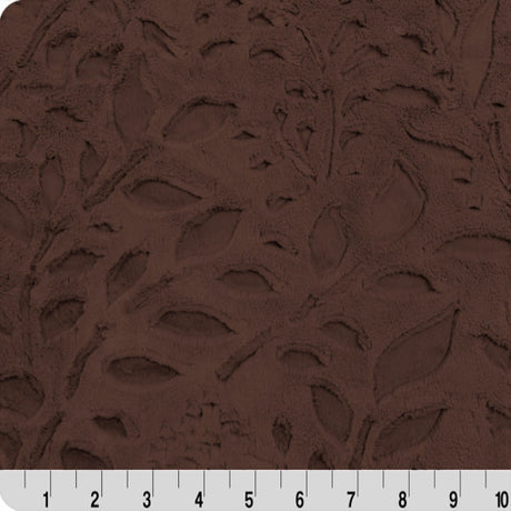 Minky Plush Floral Fabric Luxe Cuddle Poppy Coffee