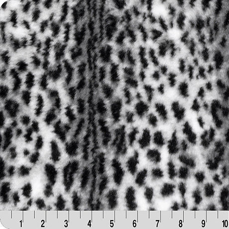 Luxe Cuddle Savanna Snow/Black Fabric 58/60" per Yard