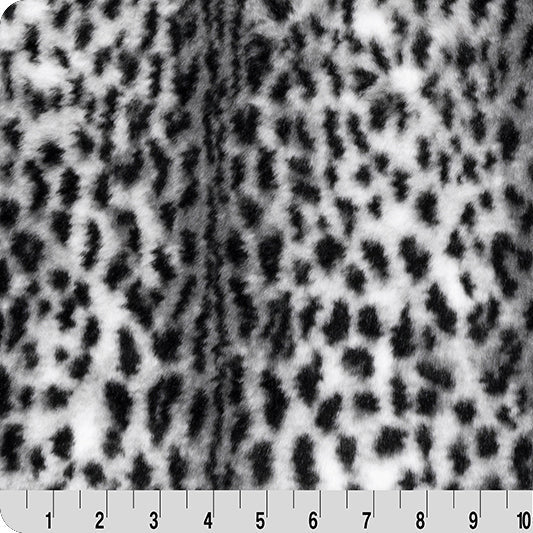 Luxe Cuddle Savanna Snow/Black Fabric 58/60" per Yard