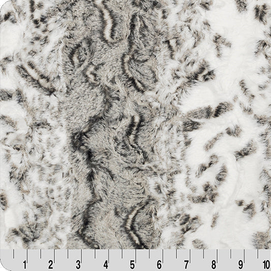 Minky Fabric Luxe Cuddle Snowy Owl Charcoal 58-60"