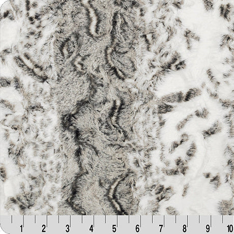 Minky Fabric Luxe Cuddle Snowy Owl Charcoal 58-60"