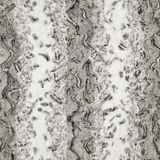 Minky Fabric Luxe Cuddle Snowy Owl Charcoal 58-60"