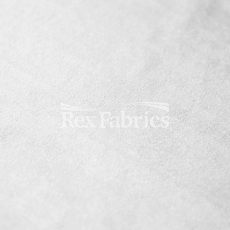Luxury Suede PFP Polyester Spandex Fabric - White Solid, 58/60" Width (1 Yard)