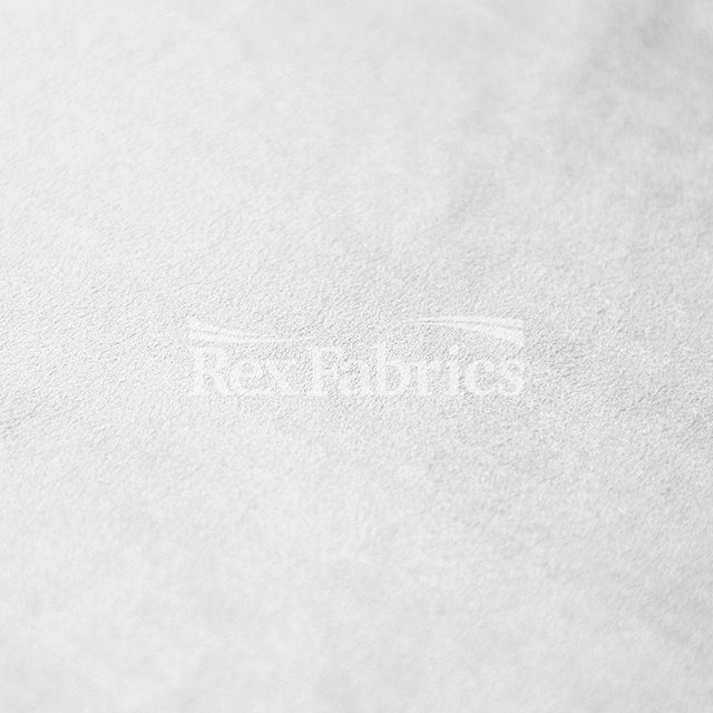 Luxury Suede PFP Polyester Spandex Fabric - White Solid, 58/60" Width (1 Yard)