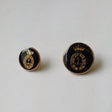 Crown Anchor Metal Buttons - Gold Crown Anchor On Black Background