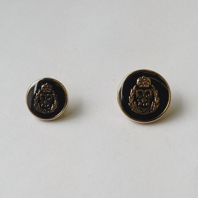 Crown Metal Buttons - Metal Button, Gold Crown On Black Background