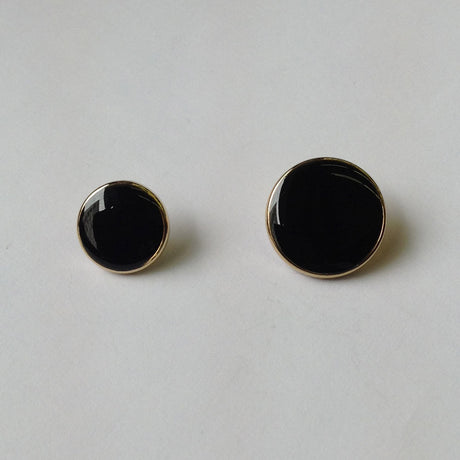 Solid Black Metal Buttons - Black Shiny Metal Button, Made In Germany