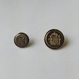 Crown Crest Brushed Metal Buttons - Gold Crest And Crown On Brushed Silver Background