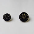 Skull & Crossbones Metal Buttons - Silver Skull & Crossbones On Black Night Background