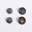 Shield Metal Buttons Metal Fabric - Antique Brass, Antique Tin, L28, L36