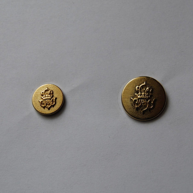 Gold Crown Shield Metal Buttons - Gold Crown Shield Metal Button, Metal Fabric