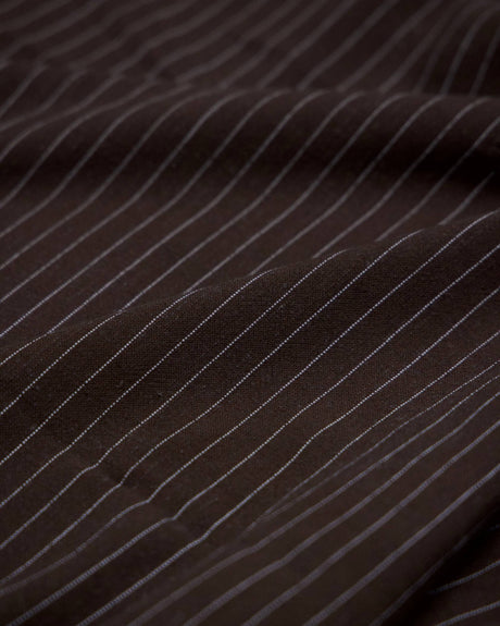 Chocolate Brown Pinstripe Linen Blend