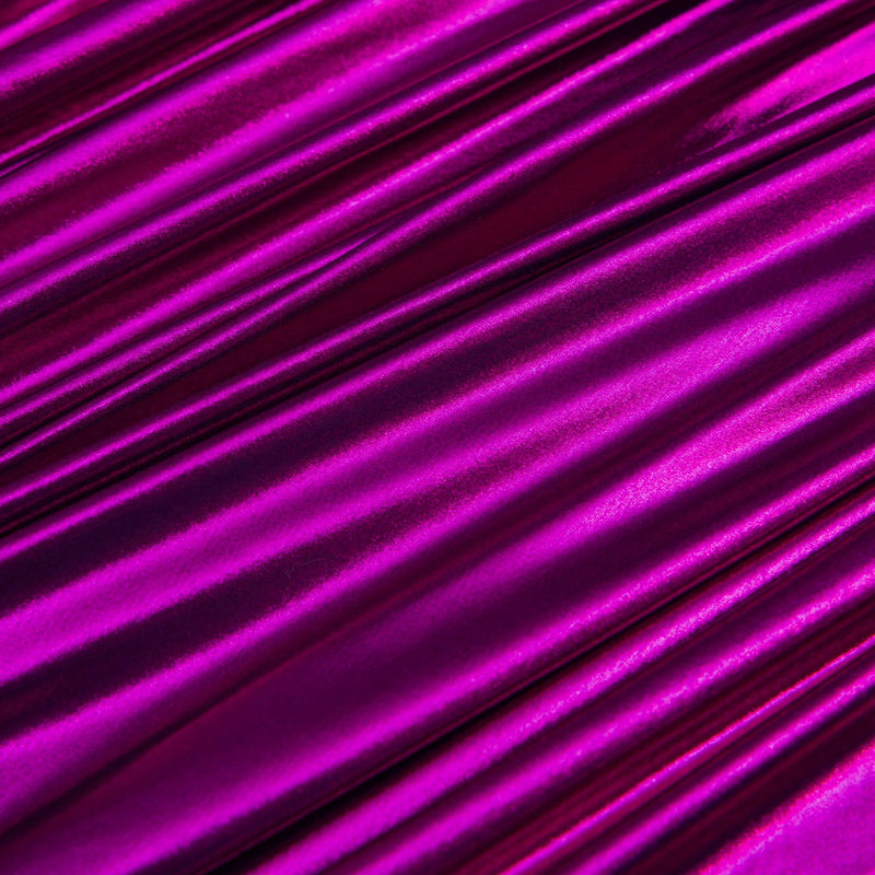 Shiny Foiled Spandex Magenta