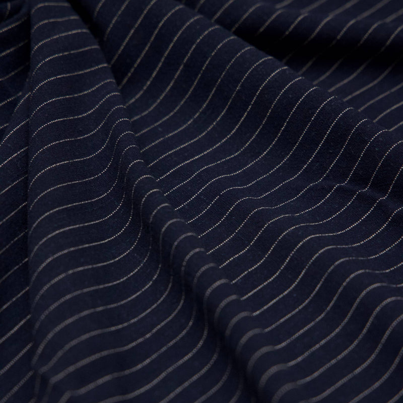 Pinstripe Linen Blend Navy