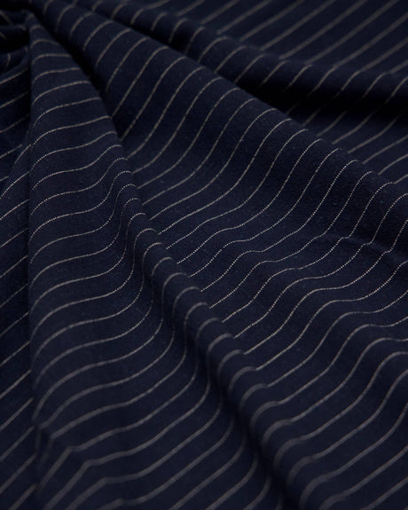 Pinstripe Linen Blend Navy