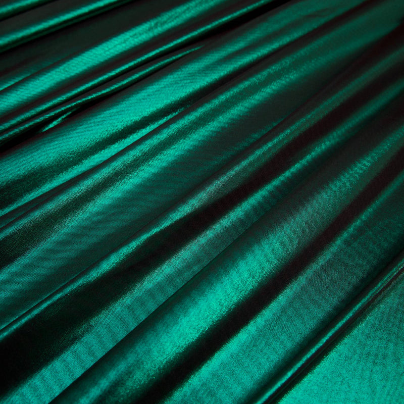 Shiny Foiled Spandex Emerald Green