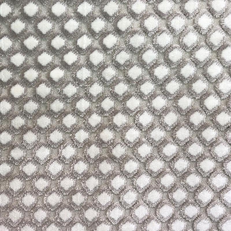 Malia Circular Cut Velvet Fabric - Two Toned Circle Pattern, 55" Width (1 Yard)