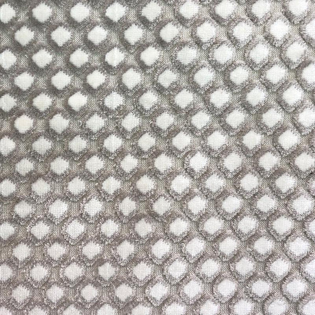 Malia Circular Cut Velvet Fabric - Two Toned Circle Pattern, 55" Width (1 Yard)