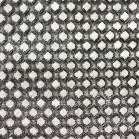 Malia Circular Cut Velvet Fabric - Two Toned Circle Pattern, 55" Width (1 Yard)