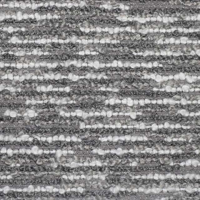 Manson Textured Boucle Linen Look Polyester Acrylic Fabric - Silver, Gray, Black, 61" Width (1 Yard)