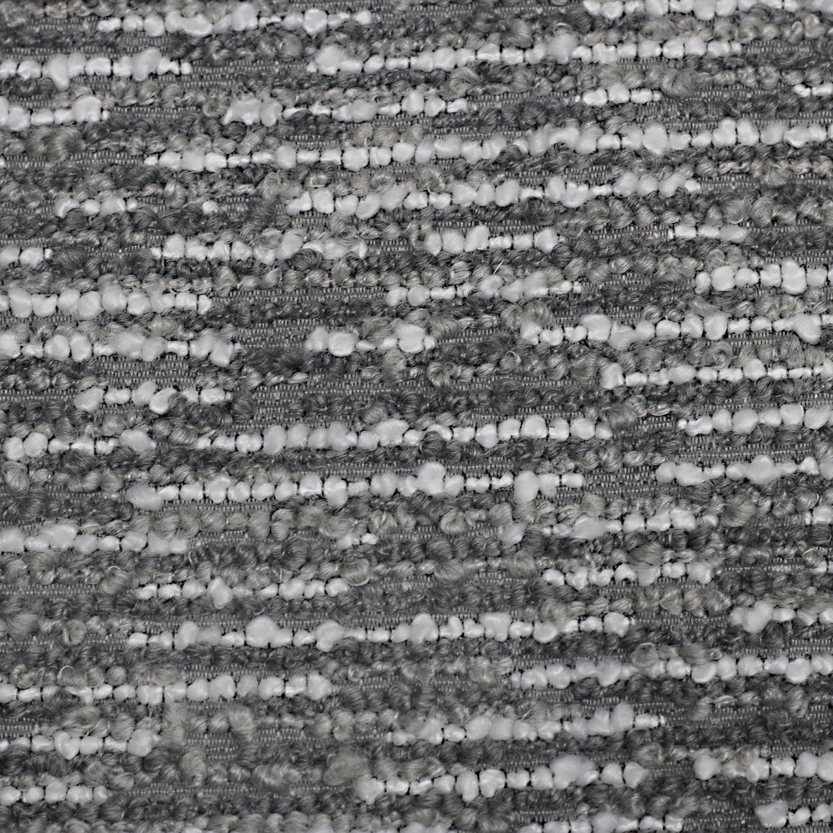 Manson Textured Boucle Linen Look Polyester Acrylic Fabric - Silver, Gray, Black, 61" Width (1 Yard)