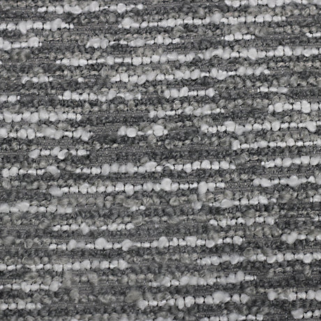 Manson Textured Boucle Linen Look Polyester Acrylic Fabric - Silver, Gray, Black, 61" Width (1 Yard)