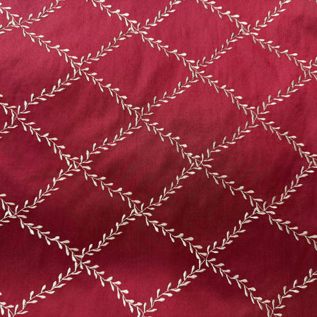 Marilyn Fabric Silk Fabric - Diamond Embroidered Floral, 54" Width (1 Yard)