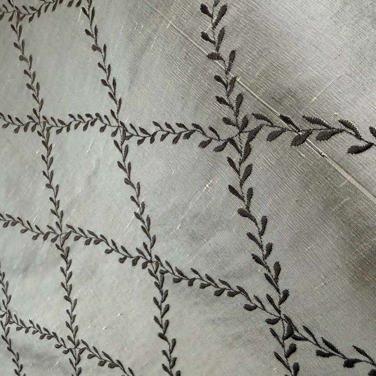 Marilyn Fabric Silk Fabric - Diamond Embroidered Floral, 54" Width (1 Yard)