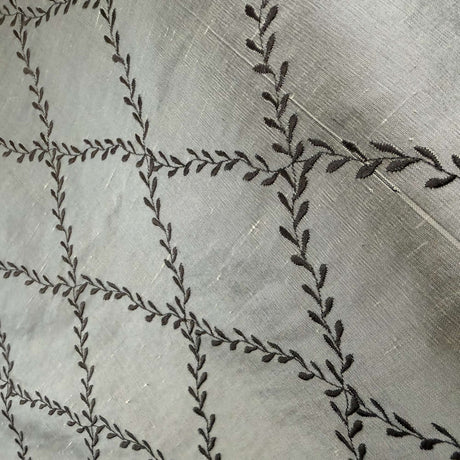 Marilyn Fabric Silk Fabric - Diamond Embroidered Floral, 54" Width (1 Yard)
