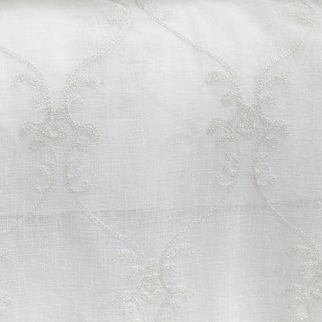 Marquee Fabric - Embroidered Damask Metallic Sheer Fabric, Silver, 55" Width (1 Yard)