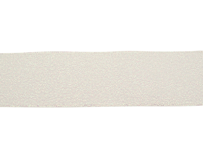 1.5" x 25 Yards Iridescent White Metallic Taffeta Gift Ribbon