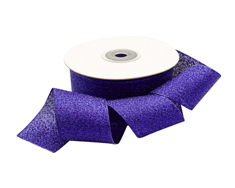 1.5" x 25 Yards Royal Blue Metallic Taffeta Gift Ribbon - Pack of 5 Rolls
