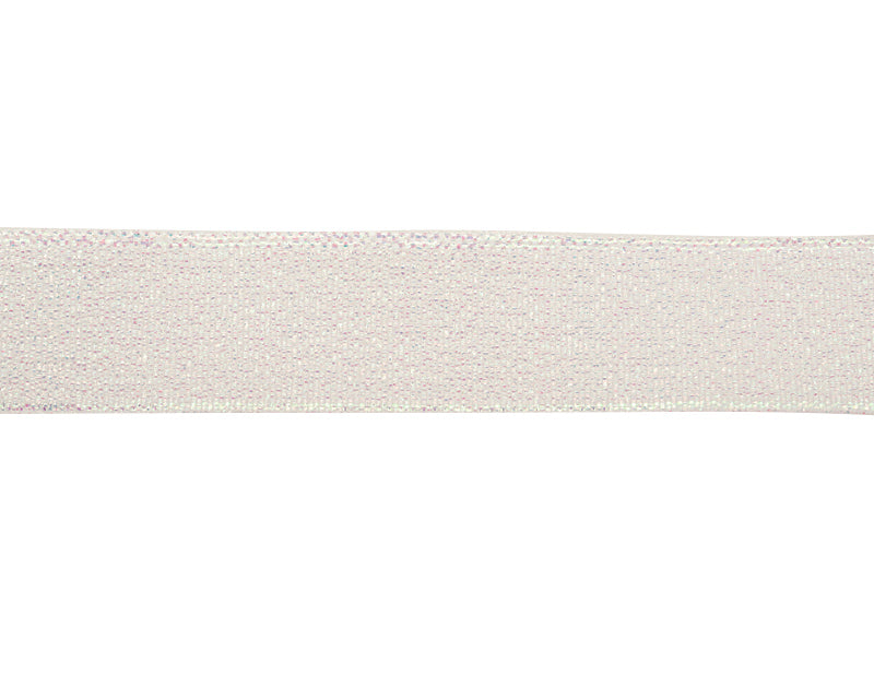 7/8" x 25 Yards Iridescent White Metallic Taffeta Gift Ribbon