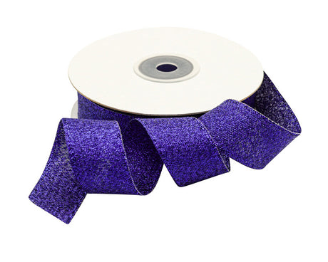 7/8" x 25 Yards Royal Blue Metallic Taffeta Gift Ribbon - Pack of 7 Rolls