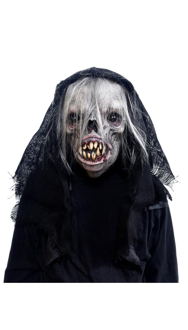 Hooded Space Imp Alien Mask for Scary Halloween Costumes for Men and Women