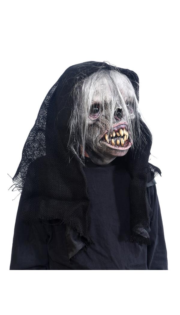 Hooded Space Imp Alien Mask for Scary Halloween Costumes for Men and Women