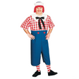 Men's Raggedy Andy Costume with Hat and Attached Yarn Hair