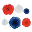8" - 16" 4th of July Hanging Paper Fans - 12 Pc.