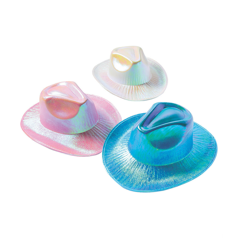 Stylish Adults Iridescent Cowboy Hats for Bachelorette Parties Birthday Celebrations and Costume Accessories
