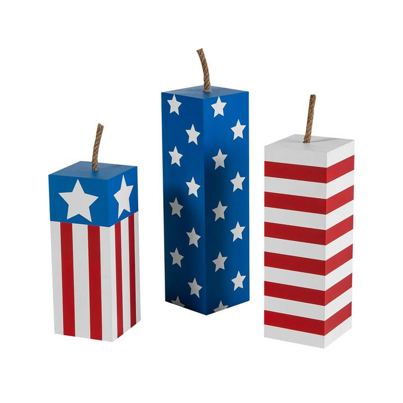 Patriotic Fireworks Wood Block Set