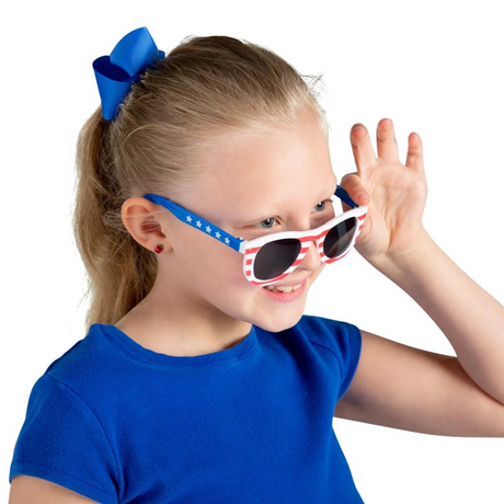 5" x 4 1/2" Kids Patriotic Plastic Novelty Sunglasses 12 Pc.