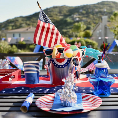 5" x 4 1/2" Kids Patriotic Plastic Novelty Sunglasses 12 Pc.