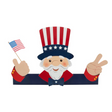 Patriotic Uncle Sam Fence Peeker Decoration