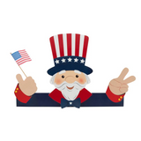Patriotic Uncle Sam Fence Peeker Decoration