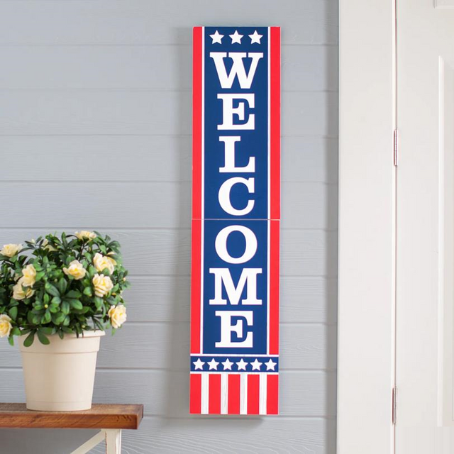 Patriotic Porch Welcome Sign