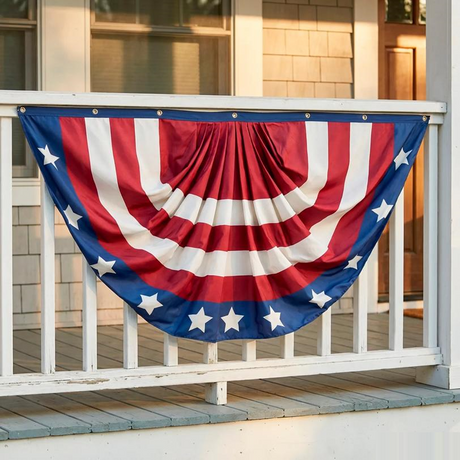 6 ft. x 3 ft. Jumbo Patriotic Vintage Americana Stars & Stripes Polyester Bunting