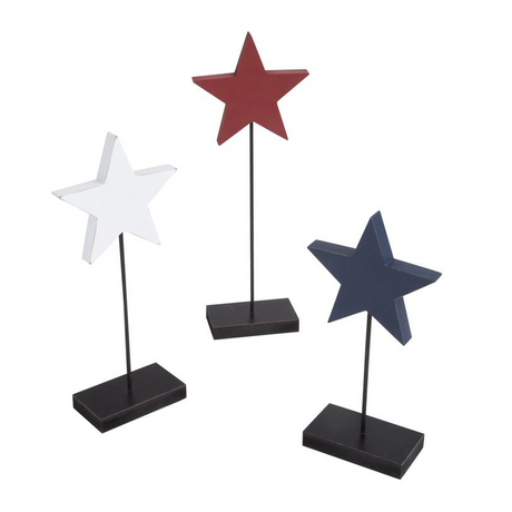 Patriotic Star Pedestal Tabletop Decorations - 3 Pc.