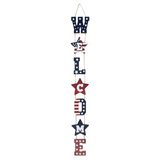 Patriotic Vertical Hanging Welcome Sign
