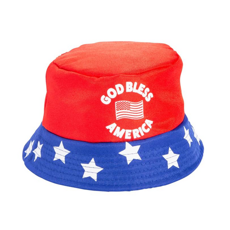 God Bless America Patriotic Bucket Hats - 12 Pc.