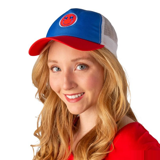 Patriotic Smile Face Trucker Hats